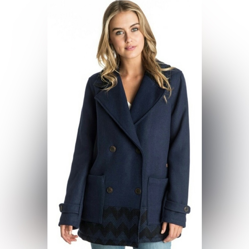 Roxy Navy Blue Pea Coat
